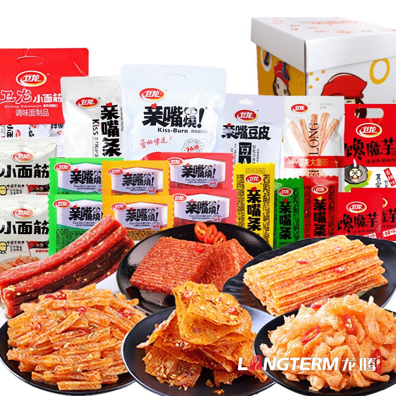 成都辣條包裝袋設(shè)計(jì)公司|麻辣零食小吃五香麻辣味辣片面筋產(chǎn)品包裝設(shè)計(jì)效果圖