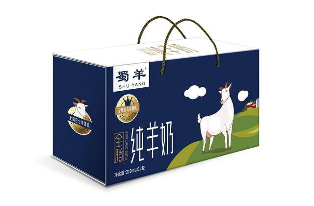 蜀羊全脂純羊奶包裝設(shè)計(jì)_手繪卡通羊奶袋裝盒裝包裝設(shè)計(jì)方案